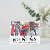 Verloving 3 Datum opslaan Foto Briefkaart (Staand voorkant)