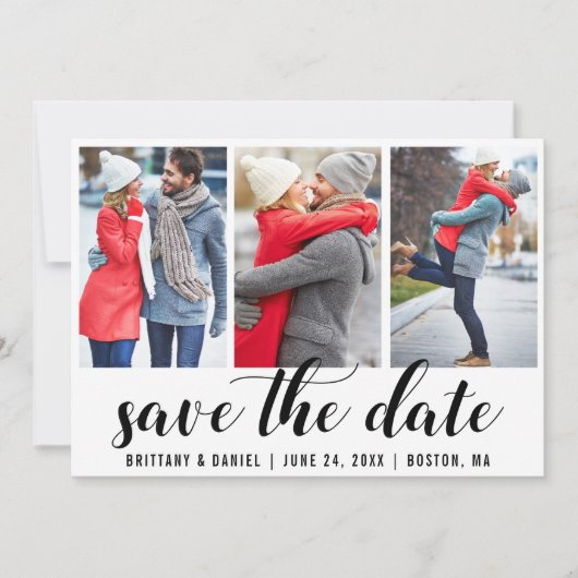 Verloving 3 Datum opslaan Foto Kaart (Voorkant)