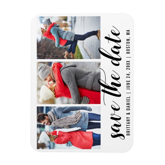 Verloving 3 Datum opslaan Foto Magneet (Verticaal)