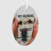 Verloving aankondiging aangepast fotokoppel ornament (voorkant)