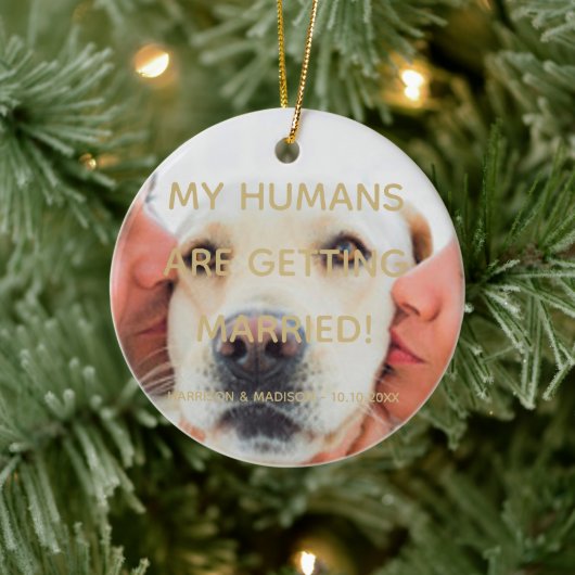 Verloving aankondiging aangepast kerstfeest keramisch ornament (Boom)