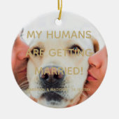 Verloving aankondiging aangepast kerstfeest keramisch ornament (Voorkant)