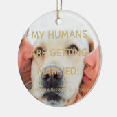 Verloving aankondiging aangepast kerstfeest keramisch ornament (Links)