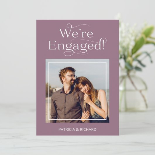 Verloving Aankondiging & Bewaar de datum Foto (Staand voorkant)