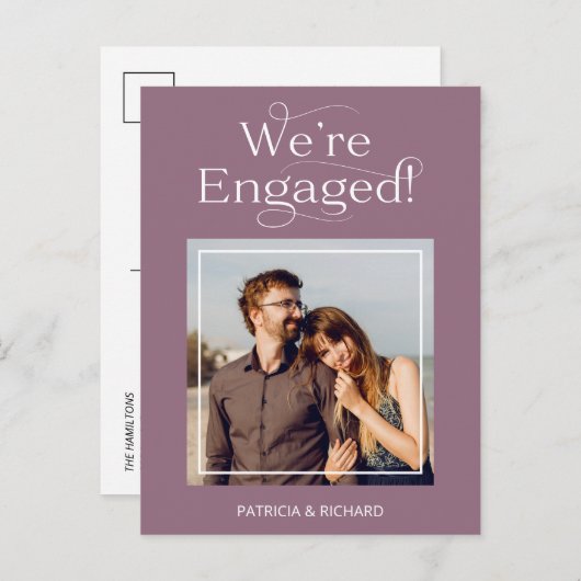 Verloving Aankondiging & Bewaar de datum Foto Briefkaart (Voorkant / Achterkant)