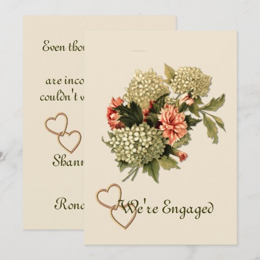 Verloving Aankondiging  Bloem Boquet (Voorkant / Achterkant)