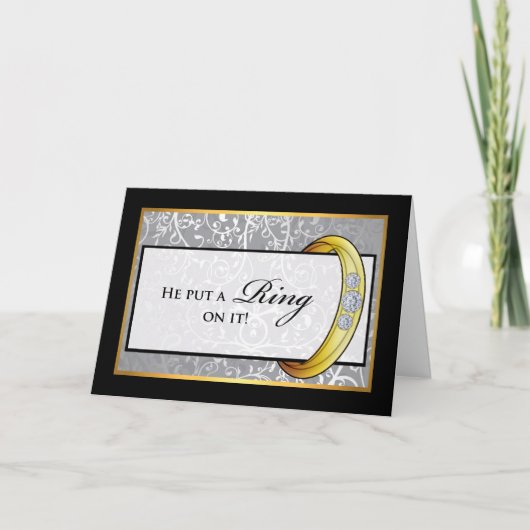 Verloving aankondiging, hij zette er een ring op! aankondiging (Voorkant)