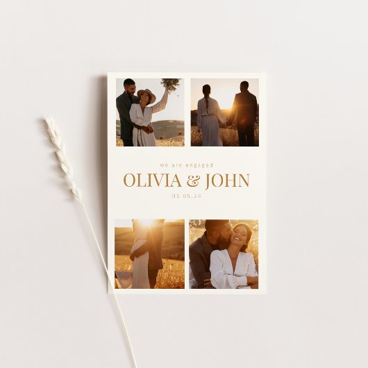 Verloving Aankondiging met Vier Foto's