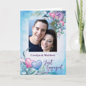 Verloving Aankondiging Paars en Blauwe Bloemen (Voorkant)