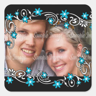 Verloving afdichtingen foto PERSONALISEREN Vierkante Sticker