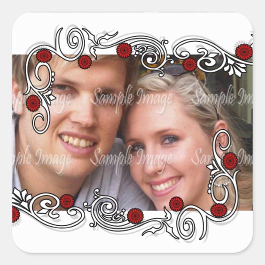 Verloving afdichtingen foto PERSONALISEREN Vierkante Sticker (Voorkant)