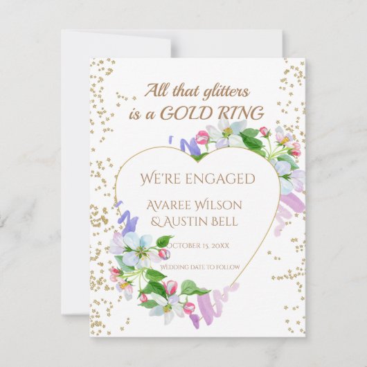 Verloving Al dat glitters is een gouden ring Kaart (Voorkant)