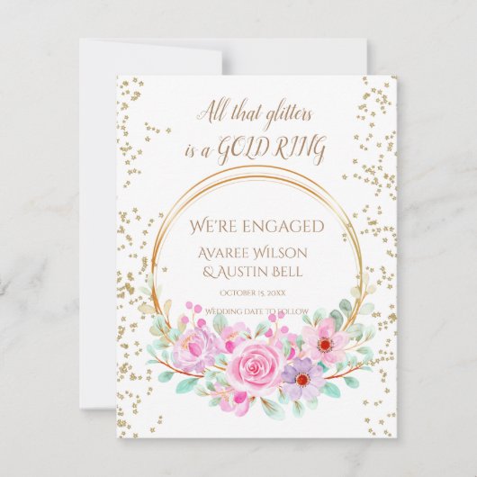 Verloving Al dat glitters is een gouden ring Kaart (Voorkant)