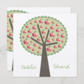 Verloving Apple Tree Love Carving Invitation Kaart (Voorkant / Achterkant)
