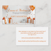 Verloving Ballonnen Sinaasappel Gift Registry Informatiekaartje (Voorkant / Achterkant)