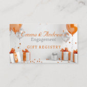 Verloving Ballonnen Sinaasappel Gift Registry Informatiekaartje (Voorkant)