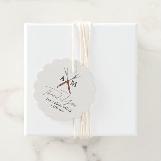 Verloving BBQ Monogram Bedankjes Labels (In situ)