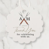 Verloving BBQ Monogram Bedankjes Labels (Voorkant)