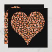 Verloving Black Tangerine Rozen Heart Invite Kaart (Voorkant / Achterkant)