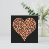 Verloving Black Tangerine Rozen Heart Invite Kaart (Staand voorkant)