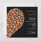 Verloving Black Tangerine Rozen Heart Invite Kaart (Achterkant)