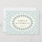 Verloving blauwe bloem kaart (Voorkant)