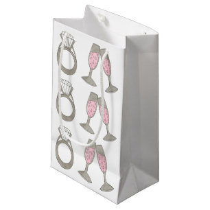 Verloving Bride Ring Champagne Gift Bag Klein Cadeauzakje