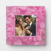 Verloving & Bruiloft Roze Bloemen Foto Plaque Fotoplaat (Voorkant)