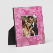 Verloving & Bruiloft Roze Bloemen Foto Plaque Fotoplaat (Voorkant)