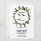 Verloving Cactus Fiesta Cacti Couple's Invite Kaart (Voorkant)