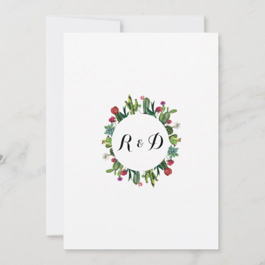 Verloving Cactus Fiesta Cacti Couple's Invite Kaart (Achterkant)