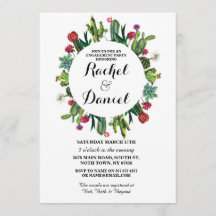 Verloving Cactus Fiesta Cacti Couple's Invite
