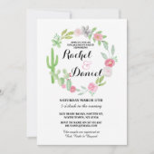 Verloving Cactus Fiesta Cacti Couple's Invite Kaart (Voorkant)