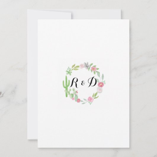 Verloving Cactus Fiesta Cacti Couple's Invite Kaart (Achterkant)