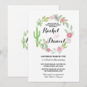 Verloving Cactus Fiesta Cacti Couple's Invite Kaart (Voorkant / Achterkant)