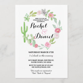 Verloving Cactus Fiesta Cacti Couple's Invite Kaart