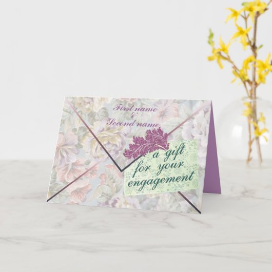 Verloving Cadeaubehuizing Kaart (Gele Bloem)