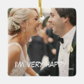 Verloving Cadeaus voor Koppels 2024 Kerstmis Keramisch Ornament (Voorkant)