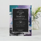 VERLOVING | Chic Bold Orchid Aqua Metallic Kaart (Staand voorkant)