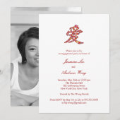 Verloving Chinese Love Spring Flowers Kaart (Voorkant / Achterkant)