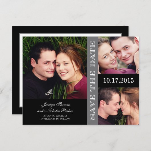 Verloving Collage Save the Date Aankondiging (Voorkant / Achterkant)