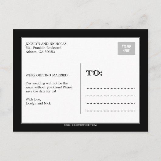 Verloving Collage Save the Date Aankondiging (Achterkant)