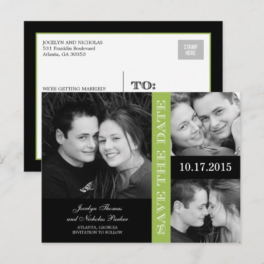 Verloving Collage Save the Date Aankondiging (Voorkant / Achterkant)