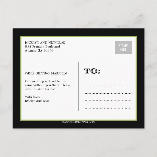 Verloving Collage Save the Date Aankondiging (Achterkant)