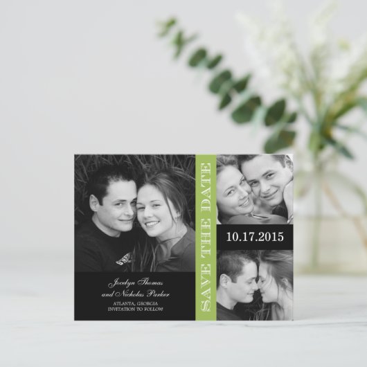 Verloving Collage Save the Date Aankondiging (Staand voorkant)