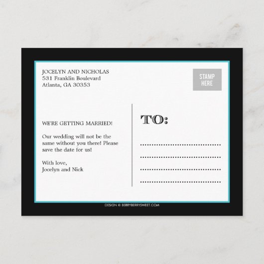 Verloving Collage Save the Date Aankondiging (Achterkant)