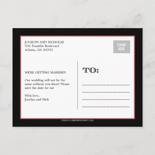 Verloving Collage Save the Date Aankondiging (Achterkant)