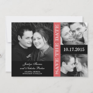 Verloving Collage Save the Date Card - Coral