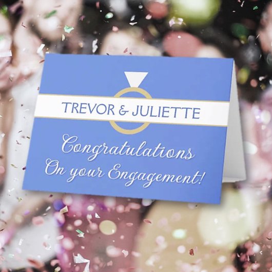 Verloving Congrats Persoonlijk Gevouwen Wenskaart Kaart