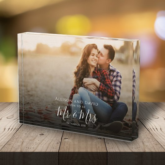 Verloving Couple Photo Wedding Elegant Simple Fotoblokken